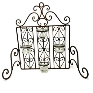 Vintage Ornamental Iron 4 Tealight Candle Holder
